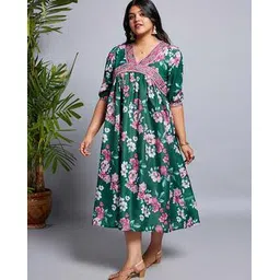 globus Women Floral A-line Dress-picture-13