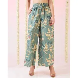 globus Women Floral Print Mid-Rise Palazzos-picture-16