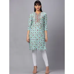 Globus Women Floral Printed Cotton Kurta-picture-27