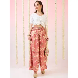 Globus Women Floral Printed Ethnic Palazzos-picture-31