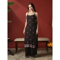 Globus Women Floral Printed Kurta with Palazzos-picture-10