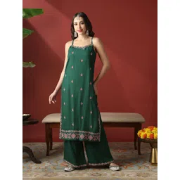 Globus Women Floral Printed Kurta with Palazzos image 1