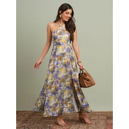 Globus Women Halter Neck A-Line Maxi Dress-picture-40