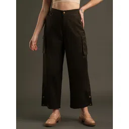 Globus Women Relaxed Loose Fit Mid-Rise Cargos Trousers-picture-30
