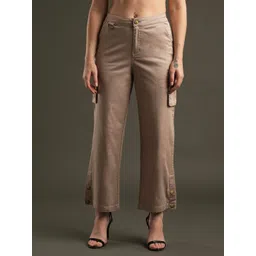 Globus Women Relaxed Mid-Rise Loose Fit Cargos Trousers-picture-10