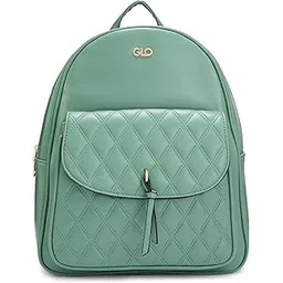 globus Women Sage Green Textured Smart Casual Backpack-picture-38