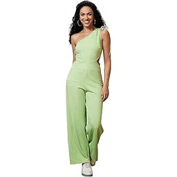 globus Women Solid One Shoulder Waist Cut Out Jumpsuit-picture-12