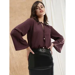 Globus Women Solid Tie-Up Neck Top-picture-31