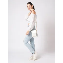 Globus Women Textured Small Rectangular Sling Bag With Detachable Strap-picture-25