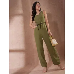 Globus Women V-Neck Cotton Basic Jumpsuit-picture-22
