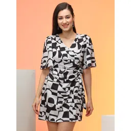 Globus Women V-Neck Crepe Wrap Dress-picture-20