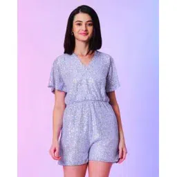 globus Women V-Neck Embellished Playsuit-picture-13