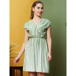 Globus Women V-Neck Fit & Flare Opaque Dress-picture-18