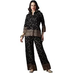 globus Women's Solid Relaxed Fit Co-ord Set-picture-12