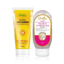 globus naturals Globus Remedies Glosika Moisturizing Sunscreen SPF 50+++ & Glycolic & 1% Salicylic Acid Face Wash Combo-picture-15