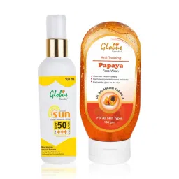 globus naturals Globus Remedies Sunscreen Fairness Lotion SPF 50+++ & Papaya Face Wash Combo-picture-12