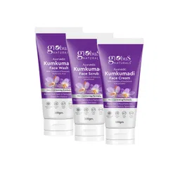Globus naturals Kumkumadi Skin Lightening Combo - Face Wash + Face Scrub + Face Cream-picture-14