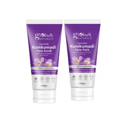Globus naturals Kumkumadi Skin Lightening Face Scrub & Face Pack - 100g Each-picture-13