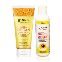 Globus Naturals Moisturizing Sunscreen SPF 50+++ & De-Tan Face Pack Combo-picture-18