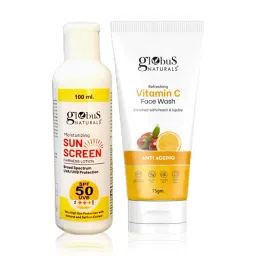 Globus Naturals Moisturizing Sunscreen SPF 50+++ & Refereshing Vitamin C Face Wash Combo-picture-36