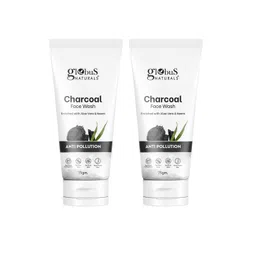 Globus naturals Set of 2 Charcoal Anti Pollution Face Wash with Aloevera & Neem - 75g each-picture-18