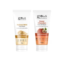 Globus naturals Set Of 2 Kesar Chandan Peel Off Mask -100g & Multani Mitti Face Wash - 75g-picture-33