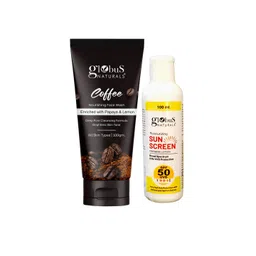 Globus naturals Set Of 2 Sunscreen Lotion SPF 50++ 100 ml & Coffee Face Wash 100g Combo-picture-16