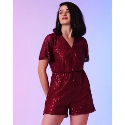 globus Women V-Neck Embellished Playsuit image 1