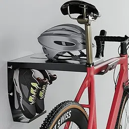 Glory Bicycle Wall Mount with Shelf - Cycling Indoor Bike Storage, Wall Rack | Organize Helmet, Sun Glass, Shoe | Hang Heavy Duty Bike | Space Saving for Road, Racing, Mountain, City or Other Bicycle-picture-24