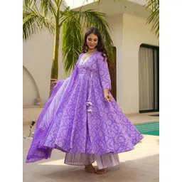 GLOSIA DESIGN Women Ethnic Motifs Printed Angrakha Kurta with Trousers & Dupatta-picture-37