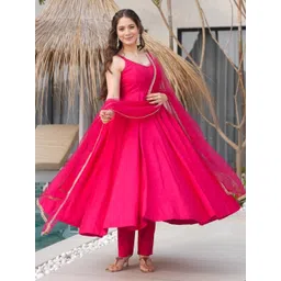 GLOSIA DESIGN Women Regular Gotta Patti Raw Silk Kurta with Trousers & With Dupatta-picture-10