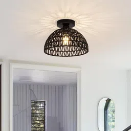 glowhere Black Dual Ring Flush Mount Ceiling Lamp for Dining Room, Hallway & Home Décor Pendant Lamp Ceiling Lamp-picture-38