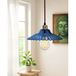 glowhere Blue Glass Industrial Pendant Light | Retro Edison Hanging Lamp for Home Pendant Lamp Ceiling Lamp-picture-15