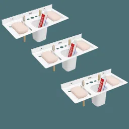 gloxy 2 in 1 Wall Mount Soap Holder with Toothbrush Stand | Bathroom Space Organizer Plastic Toilet Paper Holder-picture-20