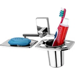 gloxy Bathroom Organizer Toothbrush Holder with Soap Dish Stainless Steel Toilet Paper Holder-picture-17