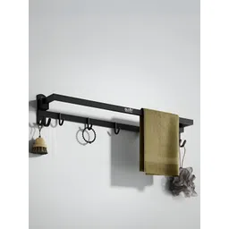 GLOXY Black Solid Stainless Steel Towel Rod-picture-12