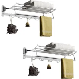 gloxy Folding Towel Rack for Bathroom| Wall Mounted Towel Stand and Hanger – Pack of 2 Stainless Steel Toilet Paper Holder-picture-18