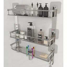 gloxy Magic Sticker Double Soap Dish brush Holder Bathroom Accessories Wall Shelf Stainless Steel Toilet Paper Holder-picture-19