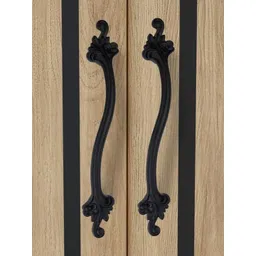 GLOXY Pack of 2 Black Finish Aluminium 14 Inch Flower Design Door Handles-image-22