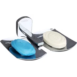 gloxy Premium Double Soap Dish | Wall Mount Holder for Bathroom & Wash Basin Stainless Steel Toilet Paper Holder-picture-11