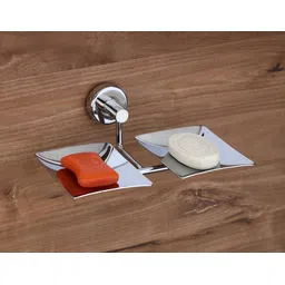 gloxy Rust-Free Stainless Steel Double Soap Dish for Bathroom | Wall Mount Soap Stand 10 inch 1 Bar Towel Rod-picture-14