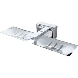 gloxy Self Adhesive Stainless Steel Double Layer Soap Dish | Rustproof Soap Holder Stainless Steel Toilet Paper Holder-picture-34