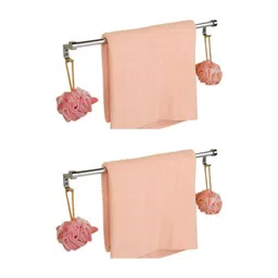 GLOXY Silver-Toned 2 piece Solid Stainless Steel Towel Rod-image-26