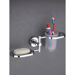 GLOXY Silver-Toned Solid Stainless Steel Soap and Tumbler Holder-picture-19