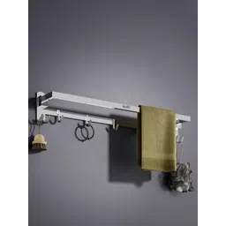 GLOXY Silver-Toned Solid Stainless Steel Towel Rod-picture-36