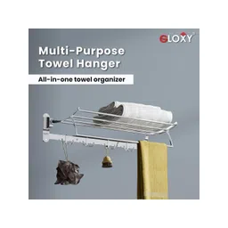 GLOXY Silver-Toned Stainless Steel Towel Holder image 2