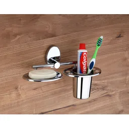 gloxy Wall-Mounted Stainless Steel Toothbrush Holder with Soap Dish & Tumbler Stand Stainless Steel Toilet Paper Holder-picture-18
