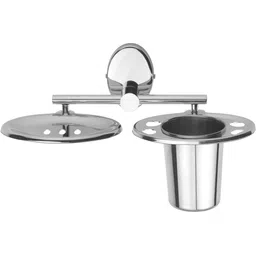 gloxy Wall Mounted Toothbrush Holder with Soap Dish & Tumbler Stand 10 inch 1 Bar Towel Rod-picture-16