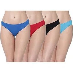 glus Women Cotton Full Coverage Everyday Wearing Soft Elastic Panties,Colorful Panty for Women,Pack of 4,Multicolor-picture-36