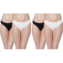 glus Women Cotton Mid Waist Bikini Cut Panties, Pack of 4-picture-40